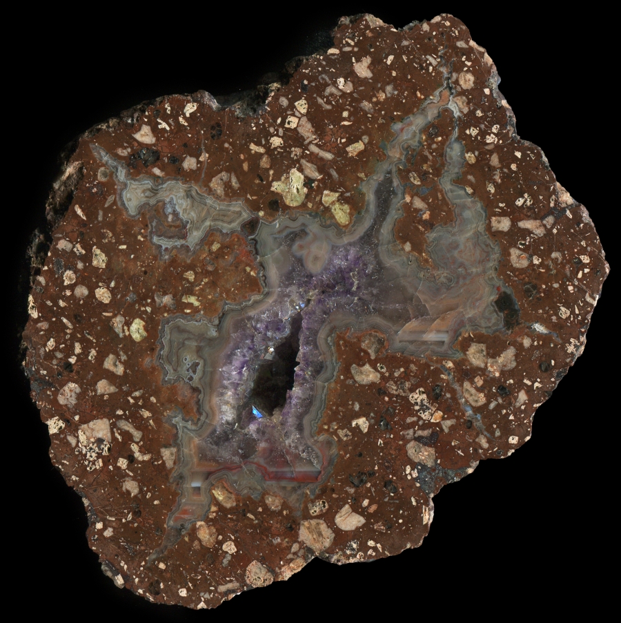 Mönchstal Thunderegg with Amethyst