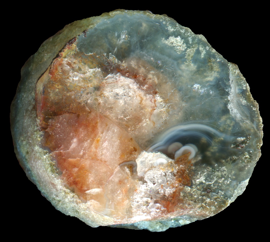 Complex Scurdie Ness Agate with Pink Calcite