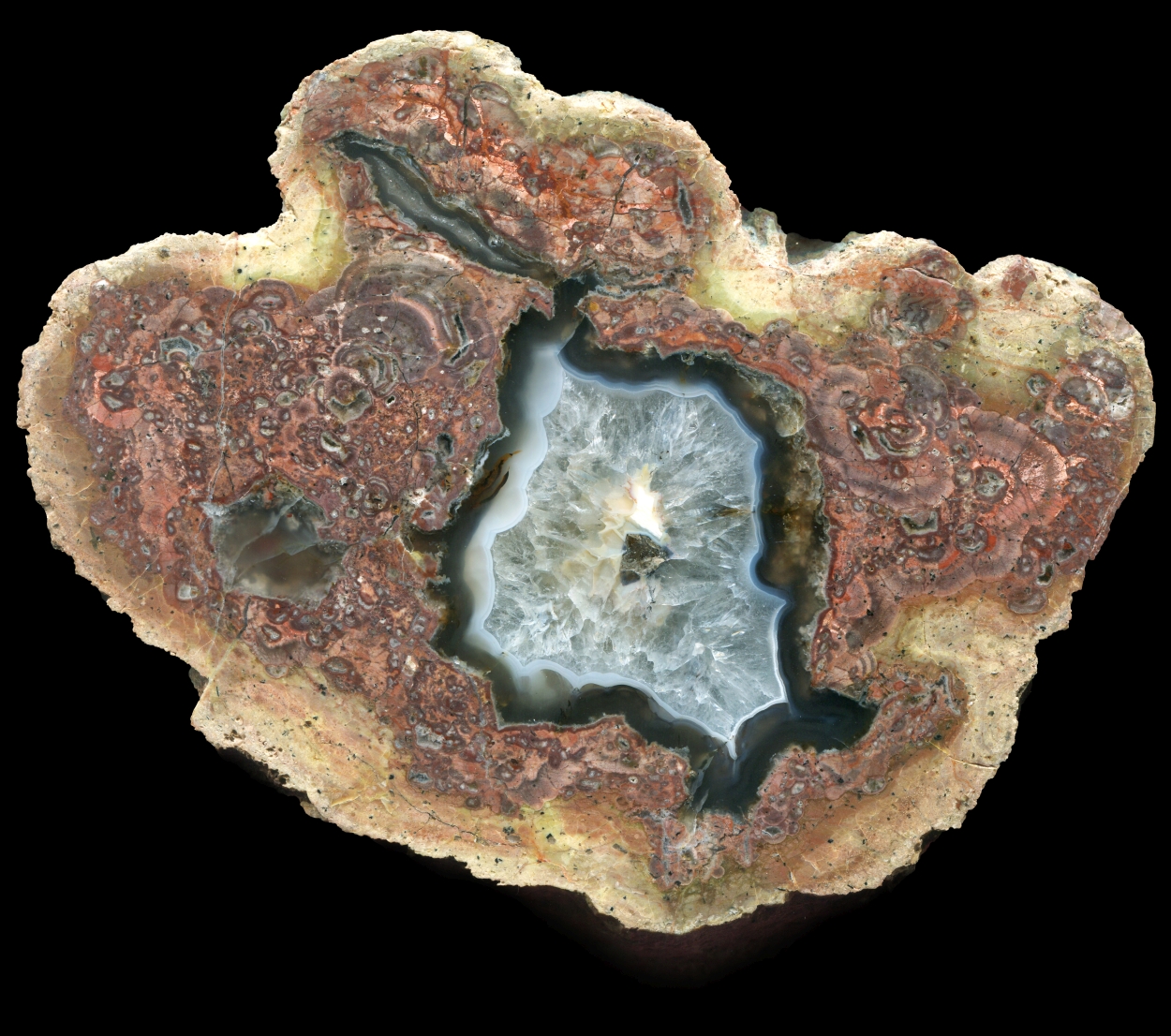 Large Back Hills Thunderegg with Mottled Matrix and a Crystal Heart