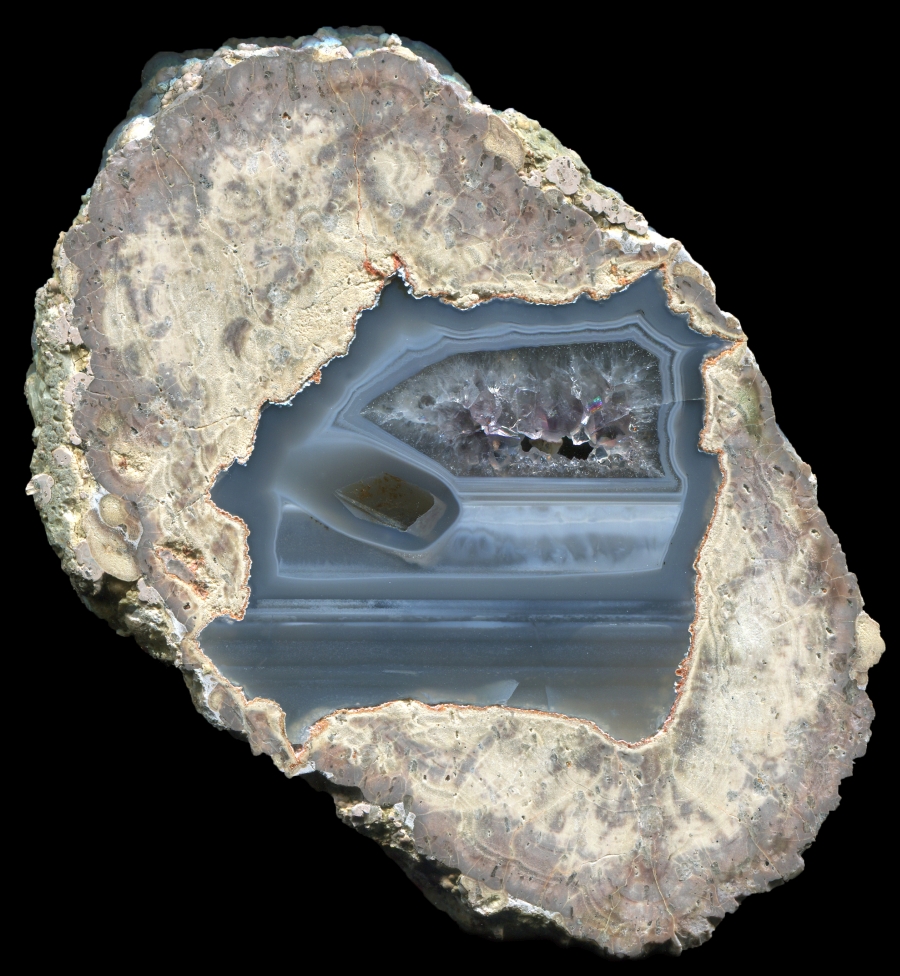 Fallen Tree Thunderegg with A Glimmer of Amethyst and a Crystal Cast. 